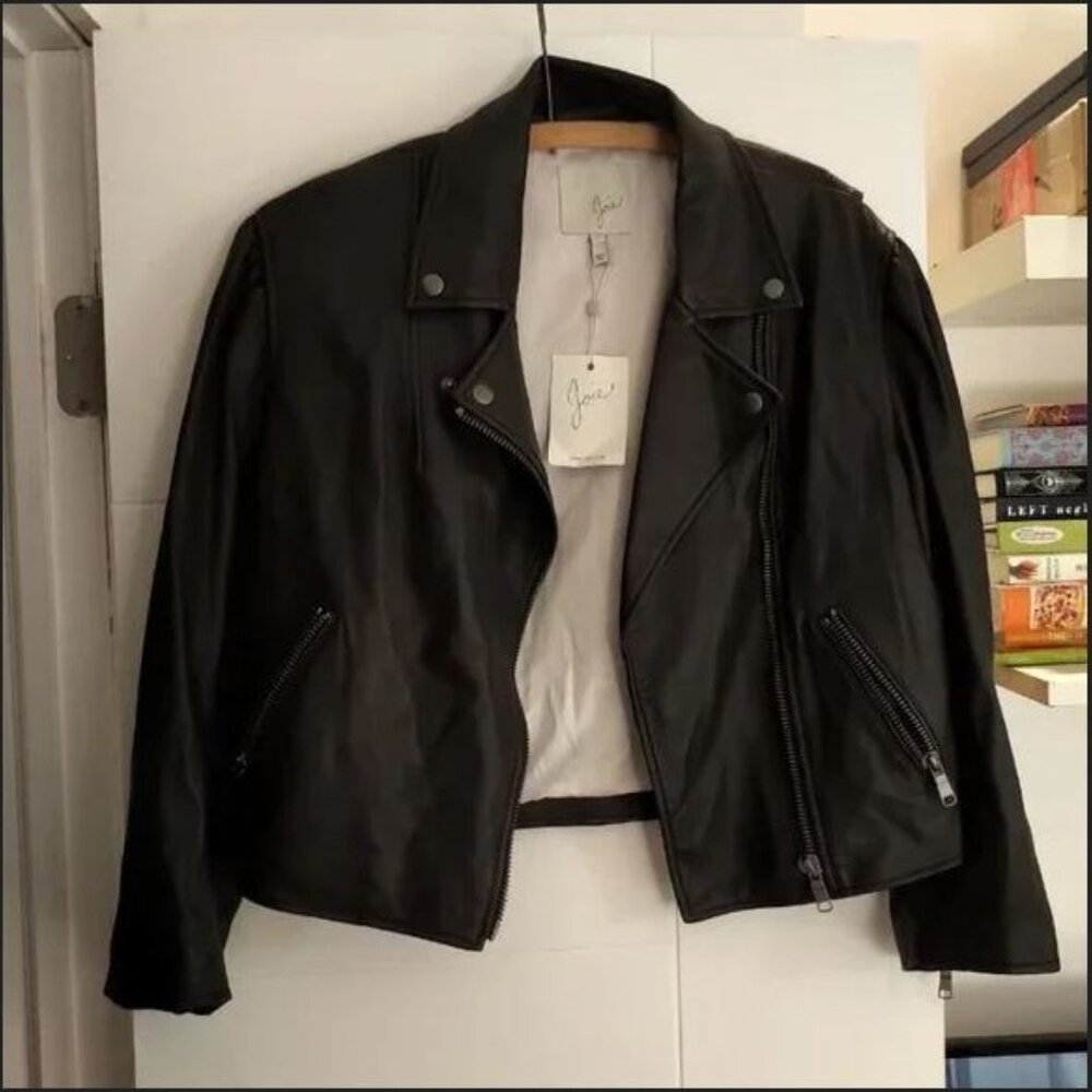 Brand New with Tag Joie Black Leather Jacket Classic and Versatile Style - Picture 9 of 16